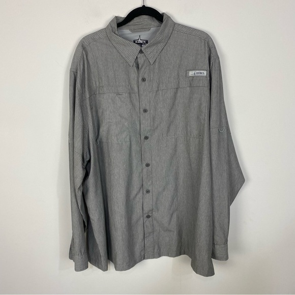 Habit grey buton down mens outdoor outerwear fishing hiking top - Picture 1 of 4